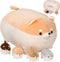 PixieCrush Stuffed Dog Toy - Cute Plushies Shiba Inu Mommy with 4