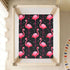 Bseiialft 52 28 Flamingos Black Crib Sheets for Boys Girls Soft and Breathable Cotton Baby Sheets for Standard Crib