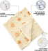 TDHD 5pcs 100% Four-Layer Cotton Soft Towels - Absorbent Feeding & Drool Bibs with Cute Patterns, | Beige | Children's