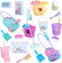 22 Pieces Miniature Bucket Doll Housework Cleaning Supplies - Dollhouse Accessories for Pretend Play