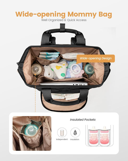 Backpack, Backpack LOVEVOOK Diaper Bag Large Baby Bag for Girl Boy with Changing Pad, Diaper for Mom Dad with Stroller