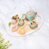 MONT PLEASANT 15pcs Wooden Tea Set for Little Girls, Toddler Play Kitchen Accessories, Play Food Playset for Kids Tea