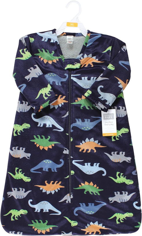 Hudson Baby Unisex Baby Long Sleeve Plush Faux Fur Sleeping Bag, Wearable Blanket, Dinosaurs, 0-6 Months