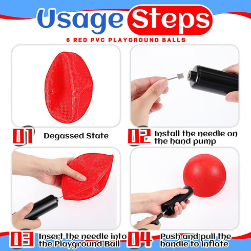 Hiboom 10 Pcs Kickball Set, 10 Inch Dodgeball Playground Balls with Bases, Needles, and Pump for Backyard Games
