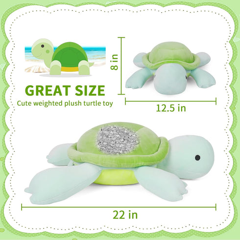 Weighted Turtle Stuffed Animals, 22" 4.2lb Sea Turtle Plush Toy for Boys and Girls
