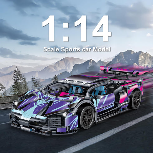 1329 1:14 Set, Set Sets 6-12, 8-14 WINGIFT Piece Sports Car Building Blocks Toys Boys or Adults Kits, Race Car Model