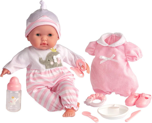 15" Realistic Soft Body Baby Doll with Open/Close Eyes | JC Toys