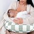 Green Checkered Baby Car Seat Cover & Nursing Pillow Cover