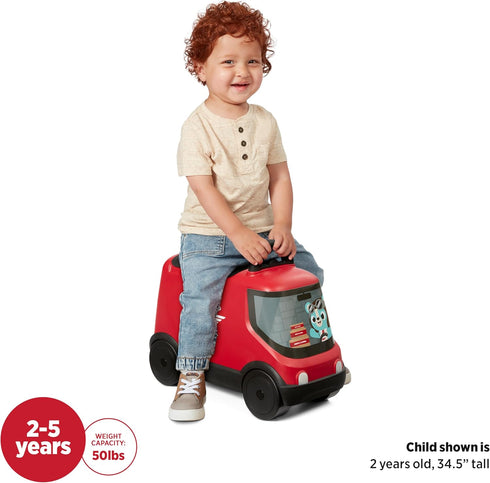 Radio Flyer Delivery Van Ride On Toy for Kids, Red Toddler Ride On for Ages 2+