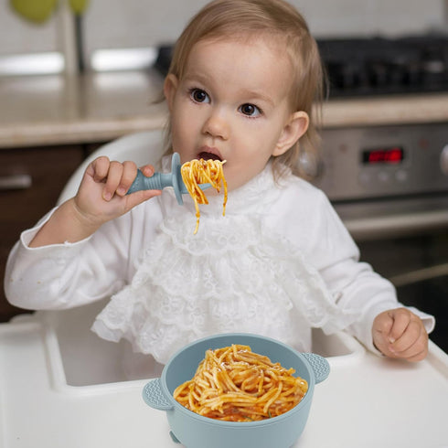 Baby Spoons and Forks Feeding Set, 6 Pack Silicone First Stage Toddler Utensils