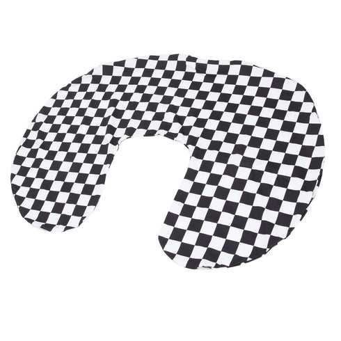 U-Shaped Nursing Pillow Cover - Black and White Checkered, Soft & Washable