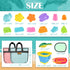 2 Set Collapsible Beach Sand Toys for Kids - Travel Beach Toys with Collapsible Beach Buckets, Mesh Bags, Sand Castle
