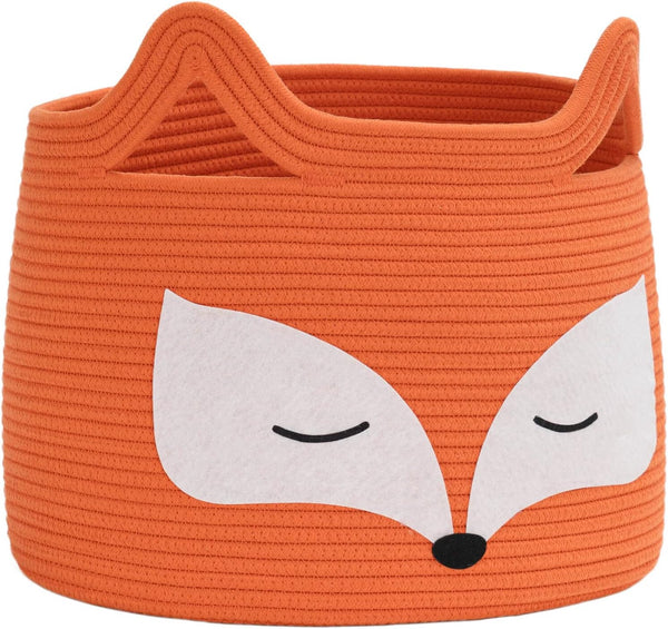 Fox Decor Basket, Nursery Basket for Baby Clothes, Toys, Laundry, Blanket, Cute