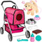Puppy Doll Stroller - Remote Control Electronic Plush Puppy Dog Toy - Singing, Walking, Barking, Tail Wagging for Kids