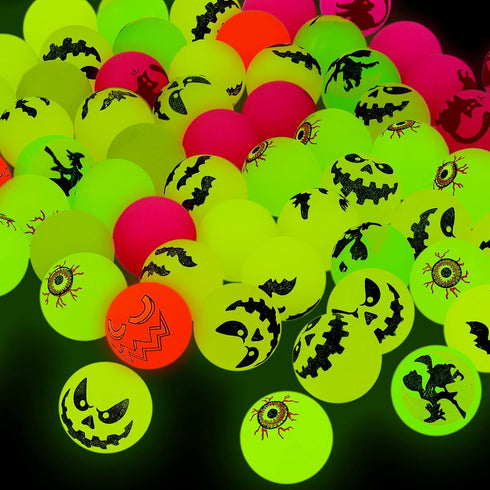 Deekin 300 Pcs Halloween Bouncing Balls, Glow in the Dark Rubber Party Favors for Boys and Girls Birthday Gifts