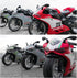 Pull Back Motorcycle Toys with Music Light - Race Motorcycles Gift for Boys 3-8 Years Old (RedWhite)