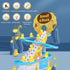 Small Duck Climbing Stairs Toy, Electric Duck Roller Coaster Set with LED Lights & Music, Birthday Gift for Kids