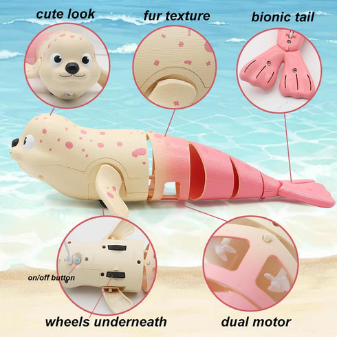 2.4Ghz 8-12 8,9,10 Pool Toys Amphibious Remote Control Seal on Land Water Rechargeable Battery Remote Control Shark