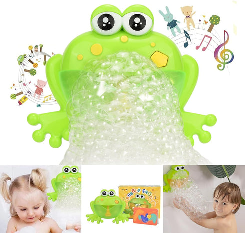 HengGL Light Up Baby Bath Bubble Toys,Tub Big Frog Automatic Bubble Maker Blower