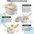 BUYGER Pretend Play Kitchen Accessories Set, Cookware Pots and Pans Cooking Utensils Playset for Kids