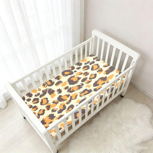Bseiialft 52 28 Abstract Leopard Print Crib Sheets for Boys Girls Soft and Breathable Cotton Baby Sheets for Standard
