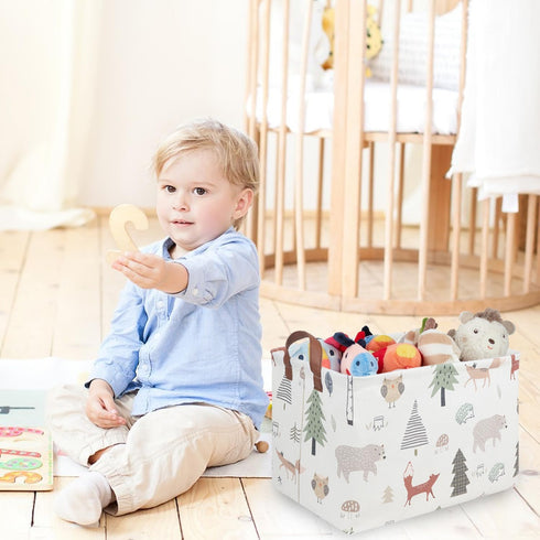 FXOCSHE FXOLCSHE Rectangular Animals Basket,Waterproof Storage Bin for Bedroom,Nursery Hamper,Storage Bin for Boys Room