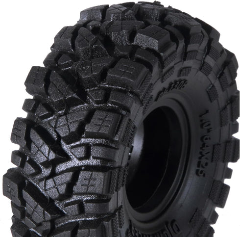 1.0 Mud Tires 64 * 25mm Soft Sticky Mud Tires for TRX4M 1/18 1/24 RC Crawler Axial SCX24 FMS FCX24, Come with Double Layer Sponge by DJCRAWLER