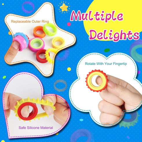(18 Pack Fidget Toys Spinner Rings for Kids Anxiety Relief Sensory Toys for Kids with Autism, ADHD Tool for Kids