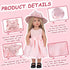Doll Clothes and Accessories 3 Pc. Set includes 1PC Pink Skirt, 1PC Hat, 1PC White Underwear, Fashionable Skirt Dress Set for Baby Dolls (without Doll & Shoes) 024