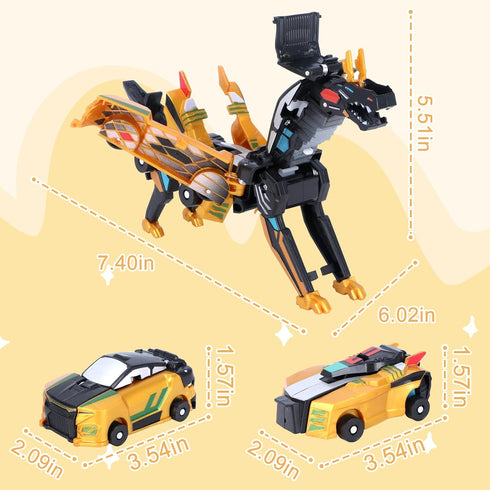 SOYUOI 2-in-1 Transforming Dinosaur Car Toy Magnetic Collision Robots for Kids | Exciting Transformation Play for Boys