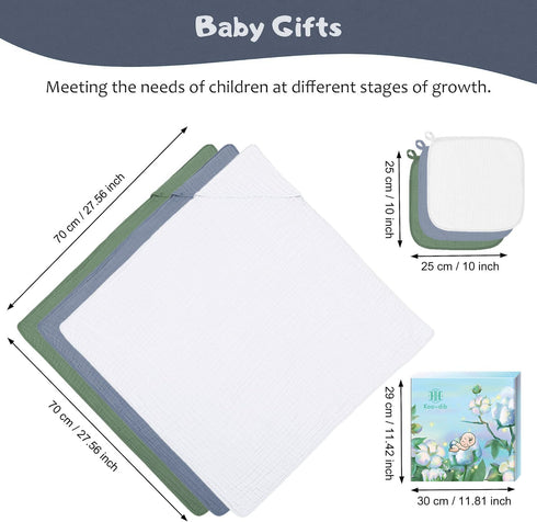 6 Pack 100% Soft Hooded Baby Towels for Newborn Babies Cotton Muslin Baby Bath Towel with Hood, Absorbent Baby Bath
