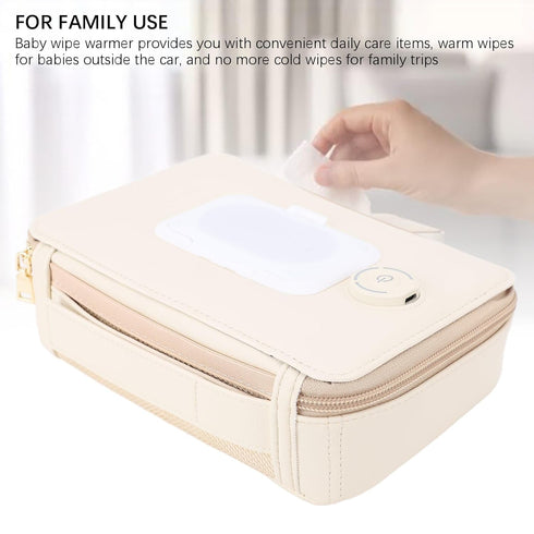 Luxury Wipe Warmer Dispenser with PU Leather - Elegant Baby Wipe Heater for Home