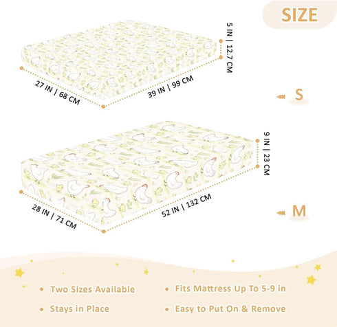 miaozhen 1 Pack 52x28 Cotton Crib Sheets for Baby Boys Girls Soft Animal Rustic Farm Flower Pink Stripe Muslin Crib
