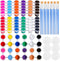 6 PCS Mini Paint Set, Kids Washable Acrylic Paint Strips Set with 12 Filled Colors, 12 Brushes, 6 Mixing Palettes