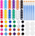 6 PCS Mini Paint Set, Kids Washable Acrylic Paint Strips Set with 12 Filled Colors, 12 Brushes, 6 Mixing Palettes
