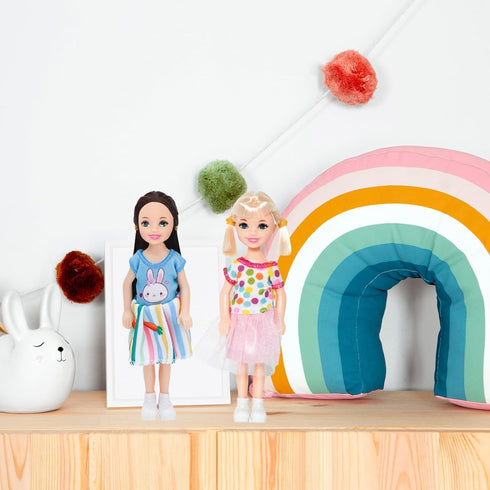 10 Sets 5 Inch ONEST Mini Dolls with Doll Clothes Party Grown Outfits Doll Accessories for Kids