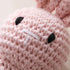 Wooden Baby Rattle, Crochet Bunny Rattle with Wood Ring, Newborn Animal Toy, Infant Pink Bunny Wood Rattle (Bunny-3)