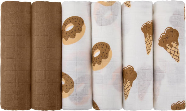 Maliton Muslin Swaddle Blankets for Newborn, 6-Pack Breathable Receiving Blanket (27" x