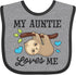 inktastic My Auntie Loves Me Baby Bib, Sloth and Hearts Design