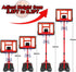 Kids Basketball Hoop Adjustable Height 3.5FT-6.2FT, Indoor & Outdoor with Scoreboard & LED for Ages 3-8