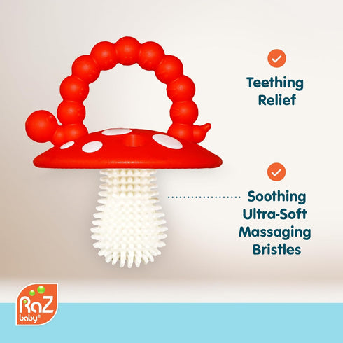 Set 3M+, RaZbaby Chompy & RaZ-Pear Teether BPA-Free Silicone Teething Toys for Babies Soothing Textures, Rattle Sound