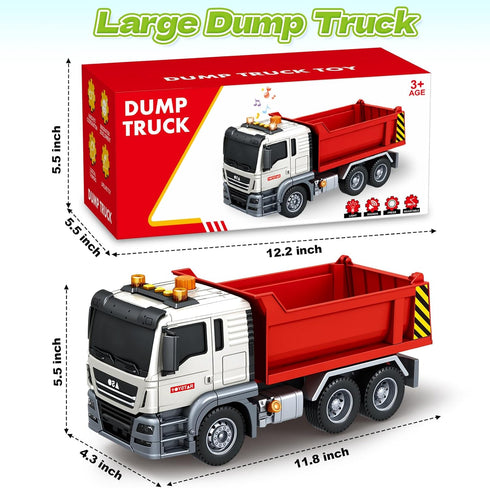 3 4 5 6 7 SpringFlower Dump Truck Toy for Years Old Boy, Toy Dump Trucks Vehicle Toy with Sound and Light, Kids
