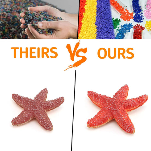 Starfish for Crafts, 4PCS 3 Inch Starfish Decor Ornaments for Kids and Toddler Sea Shells