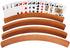 Yuanhe Wooden Playing Card Holders - Curved Card Game Tray Rack, Set of 4