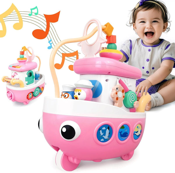 Love&Mini Toys for 1+ Year Old Girls - 9-in-1 Baby Boat Musical
