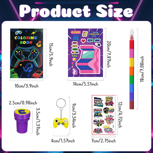72 Pcs Video Game Coloring Book Bulk - Gamer Party Favors and Goodie Bag Fillers for Birthday Supplies