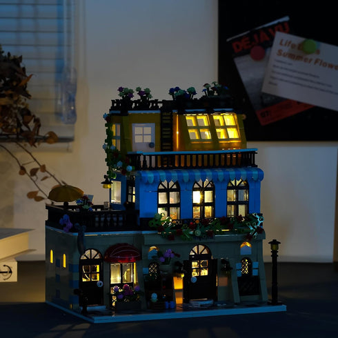 ENJBRICK Flowers City Hotel House Building Kit for Adults, Creator Toy Set with Apartment and Shops, 1464 pcs