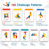 Vanmor Wooden Tangrams Sets, Educational Toy Pattern Blocks, Shape Card Brain Teaser Puzzles, Travel Games for Kids 4-8