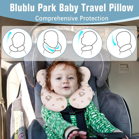 Baby Travel Pillow Upgraded, Soft Baby Head Support Pillow for Newborn Toddler, Babies Neck Car Seat, Pushchair