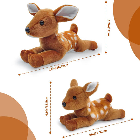 Hideekoog Kids,8 inch Deer Stuffed Animal for Realistic Animal Plush Toy Lying Down Posture Animals,Plush for Boys